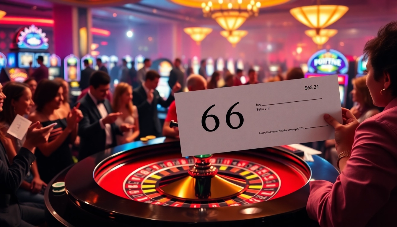 s666 betting slip in a bustling casino scene emphasizing excitement and luxury.