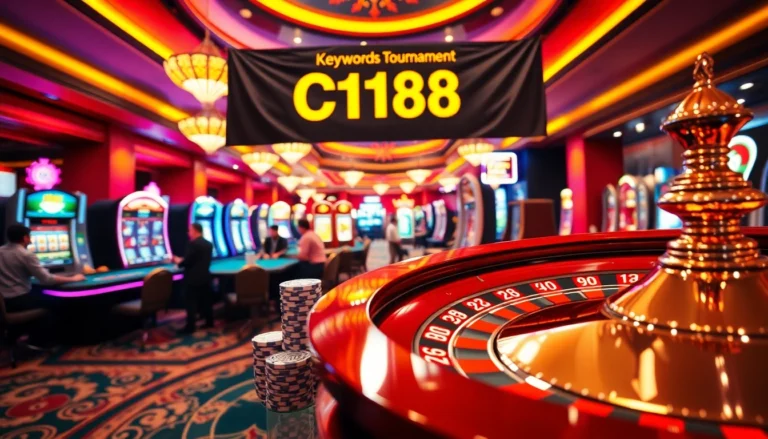 C168 highlights a thrilling casino experience showcasing vibrant gambling activities and dynamic gaming tables.
