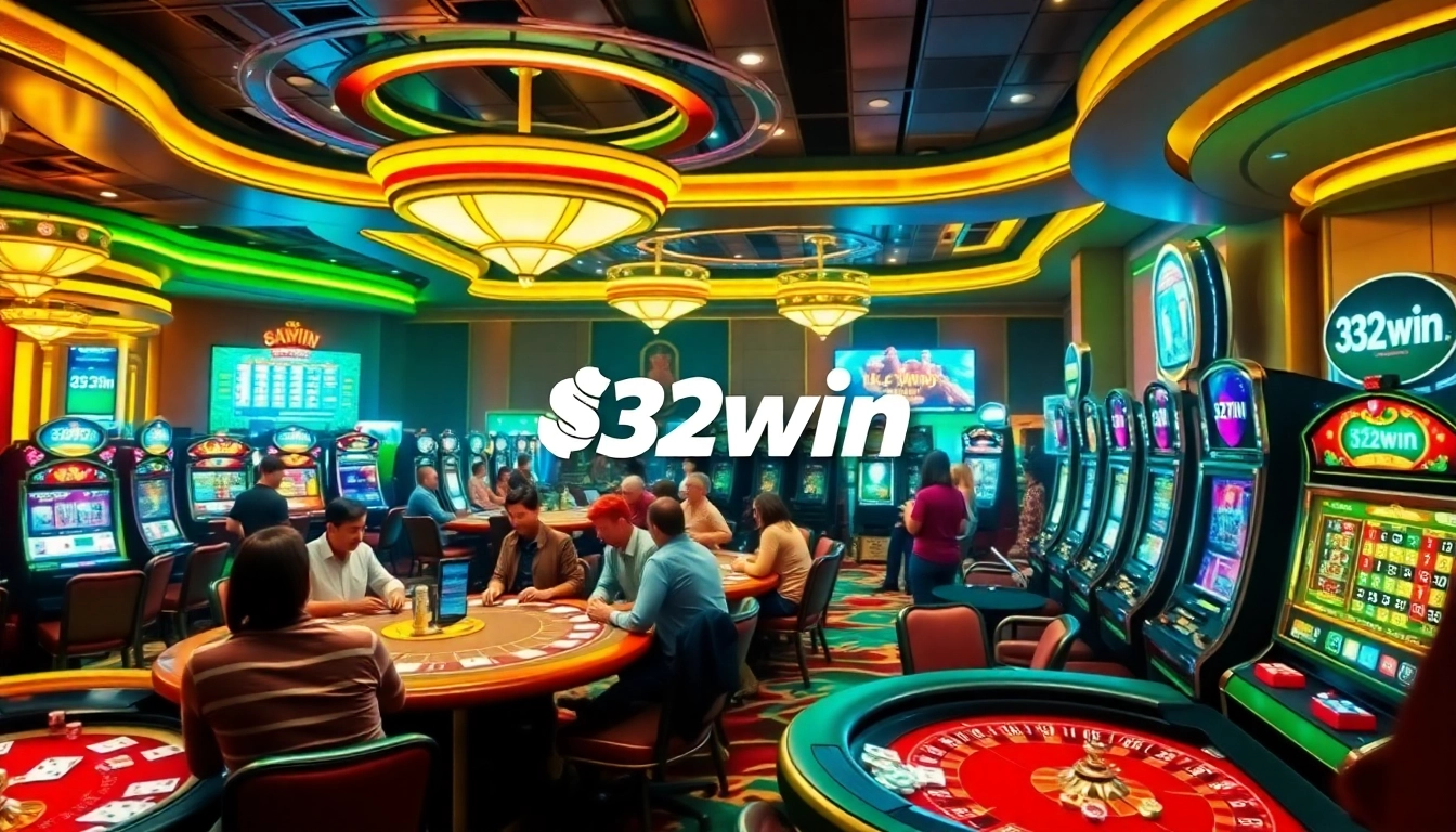 32win players enjoy engaging casino action at vibrant tables and lively slot machines.